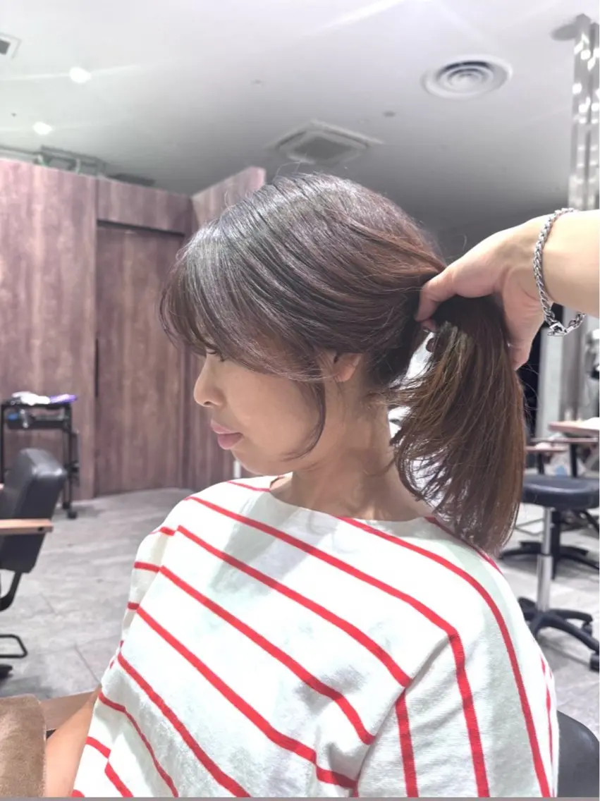 セミロング カット トリートメント 石井良典 髪質改善のヘアスタイル
