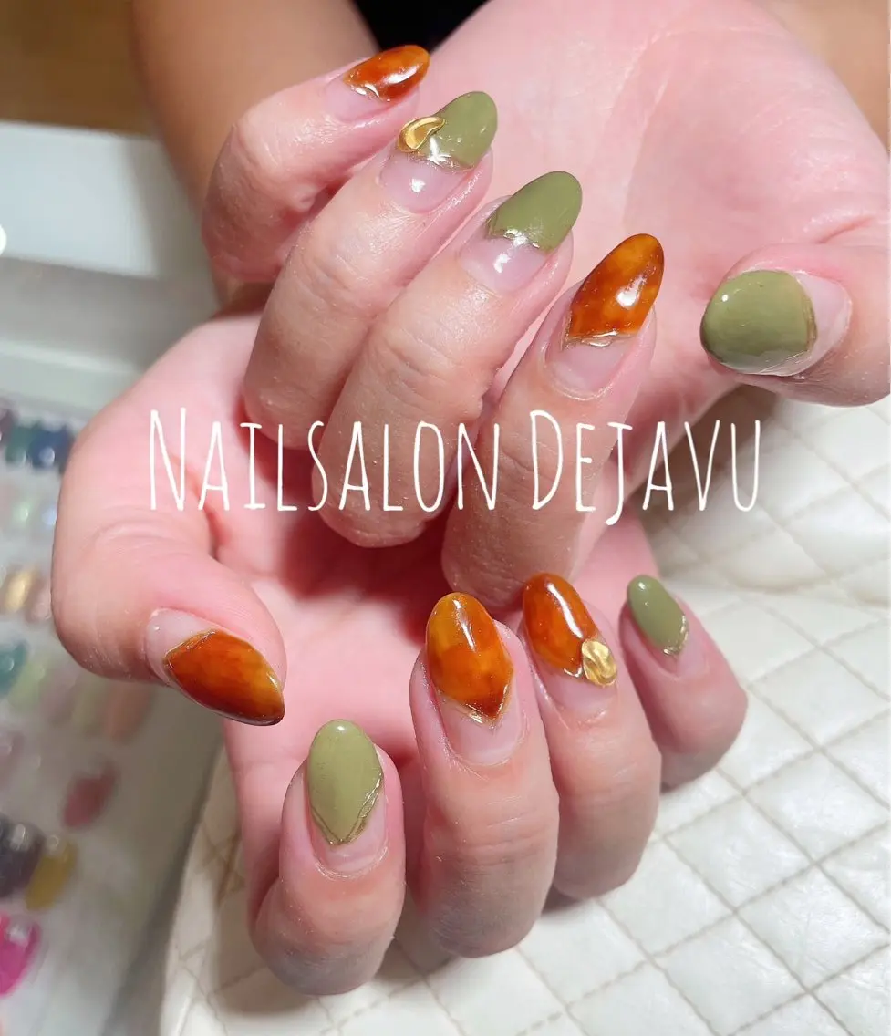 ネイル べっ甲ネイル ハンドネイル Nailsalon Dejavuのネイルデザイン