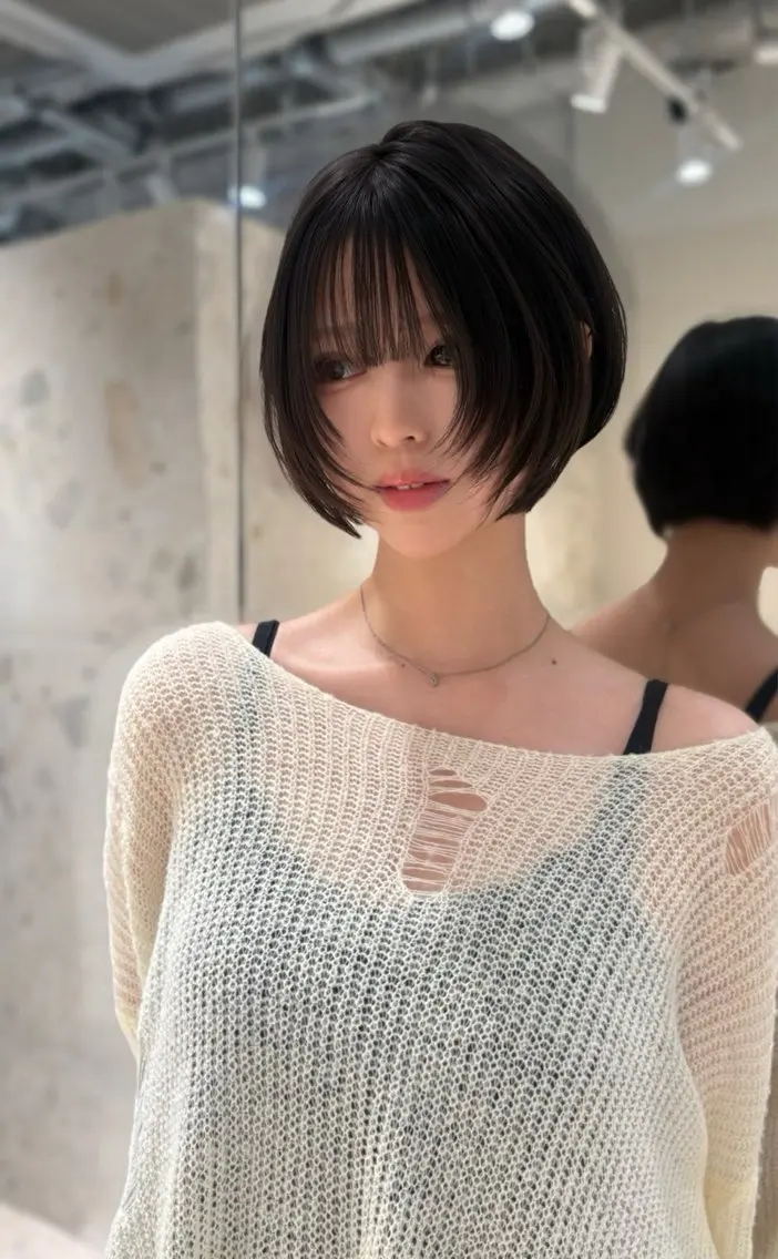 ショート ボブレイヤー ショートレイヤー ボブ 顔まわりレイヤー レイヤーカット カット ヘアカラー 韓国レイヤー/垢 抜けカラー/KANAのヘアスタイル