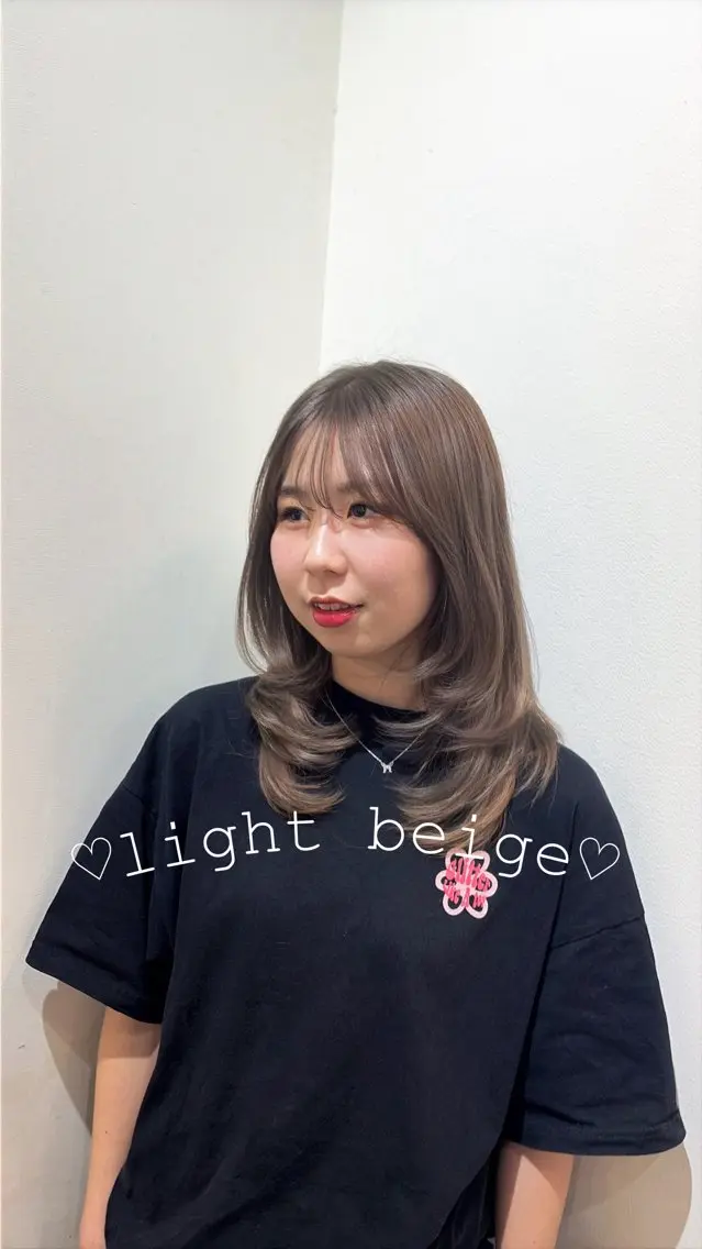 セミロング カラー 黒髪 ケアカラー ダブルカラー カット ヘアカラー トリートメント 🍒桜井 優華🍒のヘアスタイル