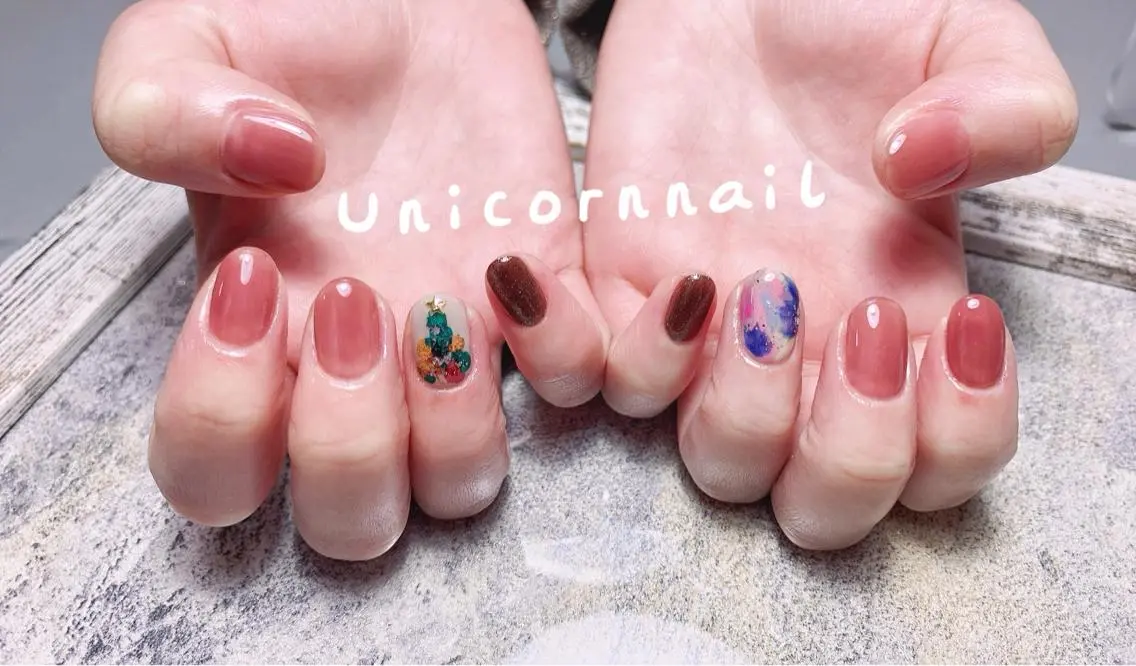 ネイル 冬ネイル クリスマス Unicorn Nail 矢場町店のネイルデザイン