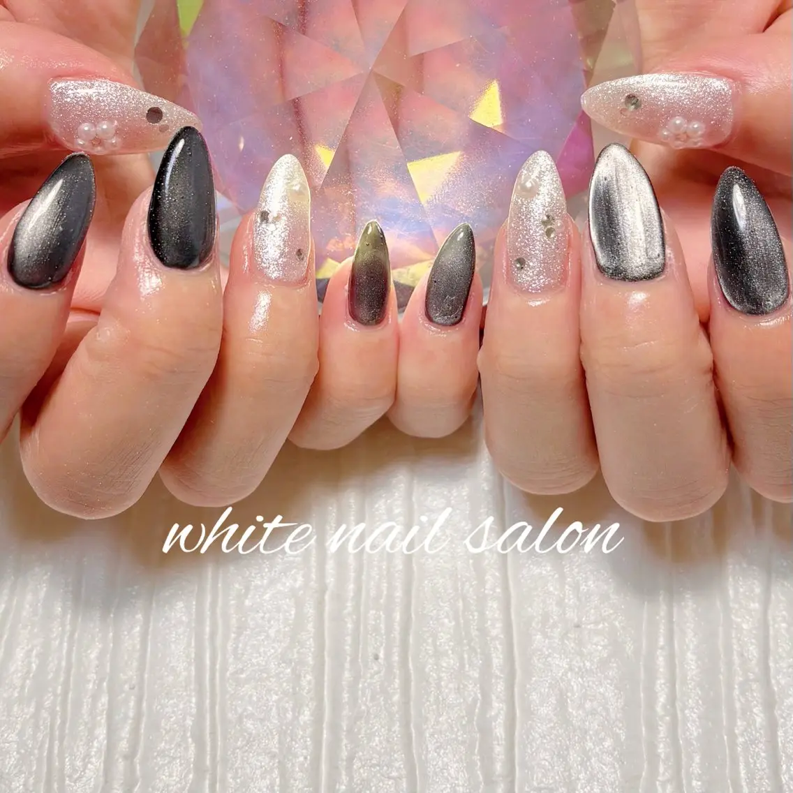 ネイル フットネイル ラメ(グリッター) ハンドネイル white nail salonのネイルデザイン