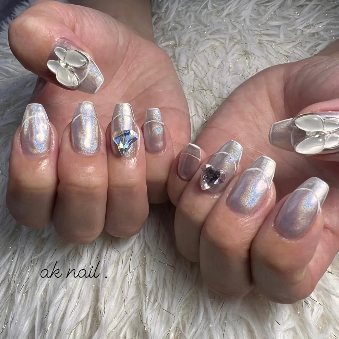 セミロング ネイル ハンドネイル ak nail .のネイルデザイン