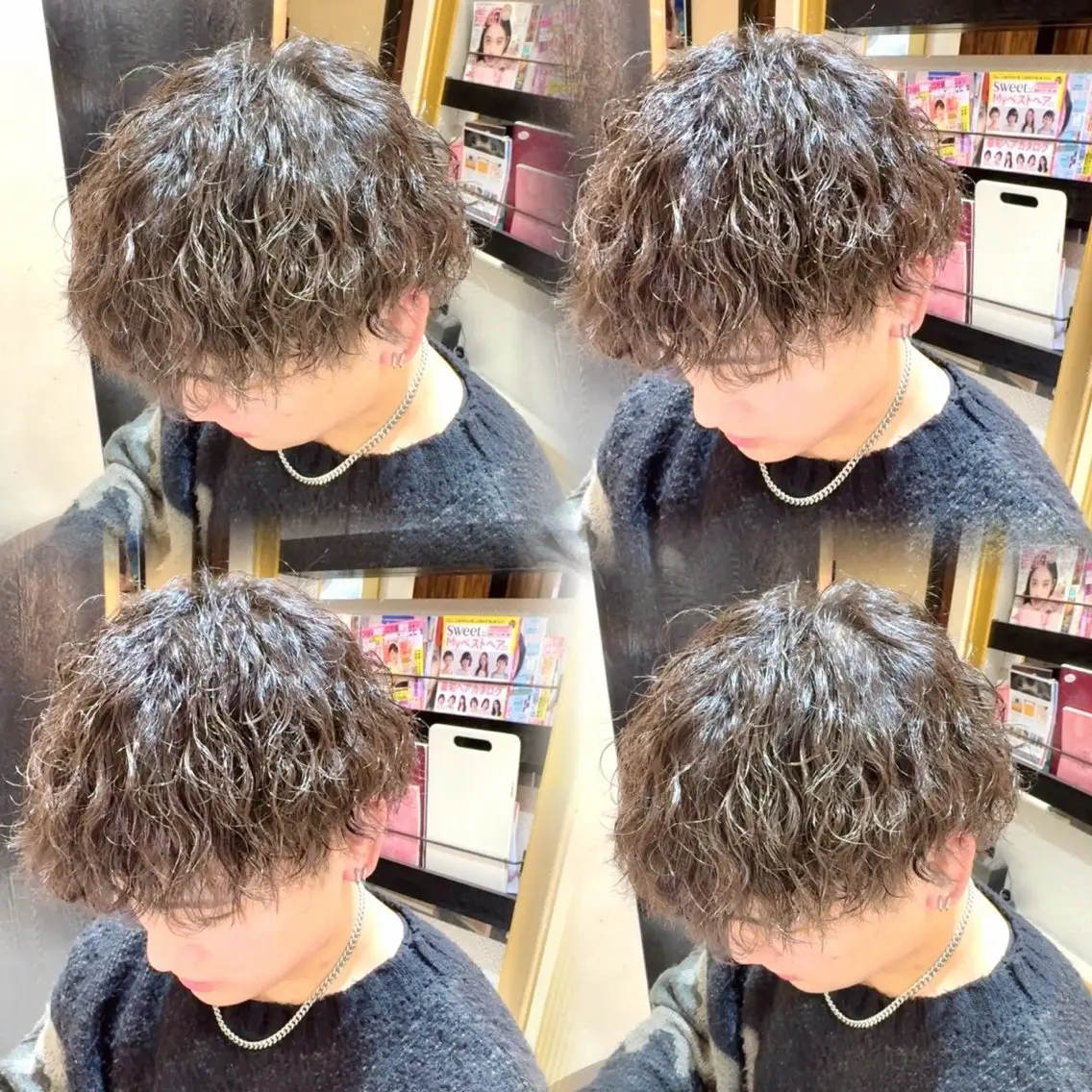 パーマ メンズ メンズパーマ スパイラルパーマ ケアカラー美髪✨ 矯正梅本琉衣のヘアスタイル