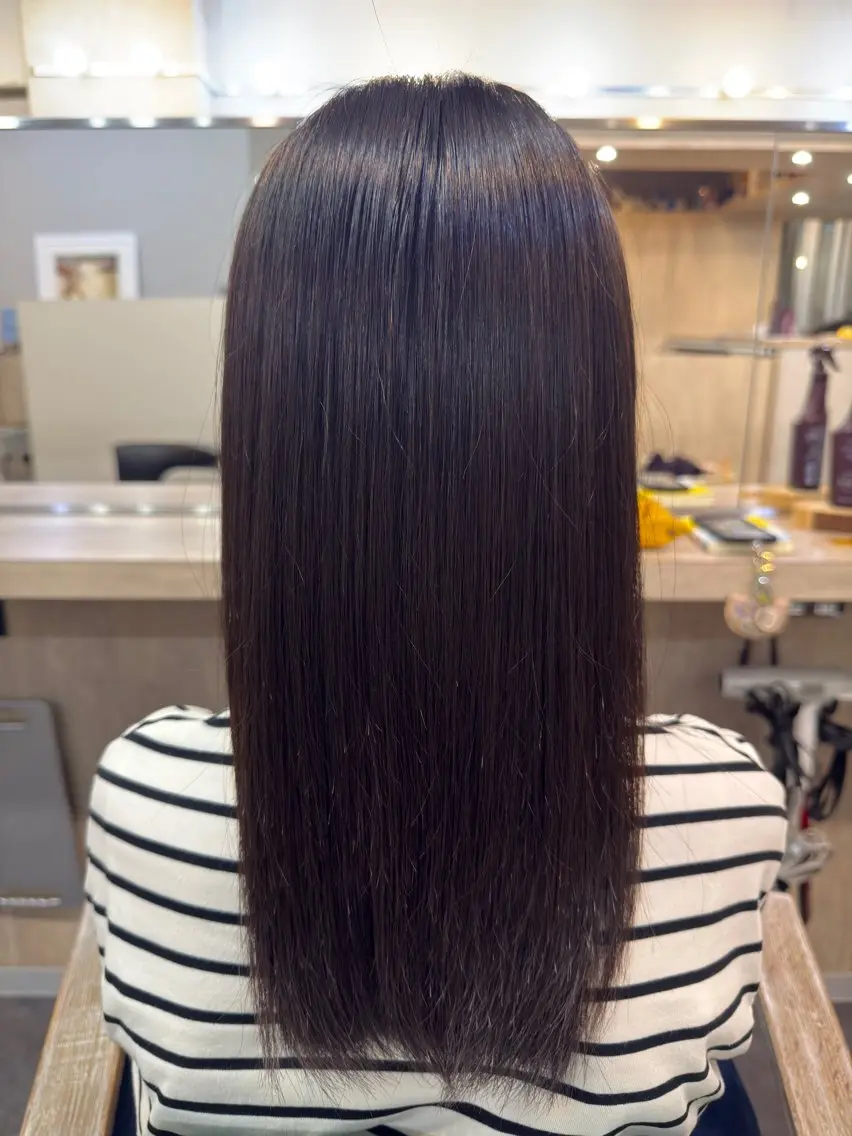 ロング 縮毛矯正 吉野 可林のヘアスタイル
