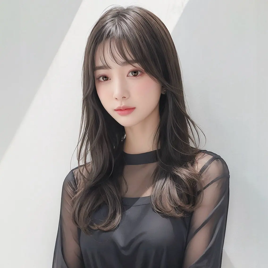 ミディアム カラー ブラウンカラー 透明感カラー レイヤーカット カット ヘアカラー トリートメント レイヤー/ハッシュ 渋谷/サッタのヘアスタイル