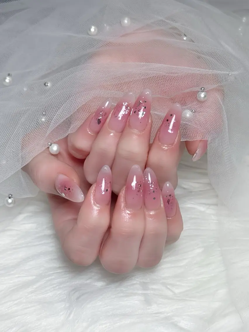 ネイル チークネイル 長さ出し ロングネイル ハンドネイル ハンドケア NEM nailstudioのネイルデザイン