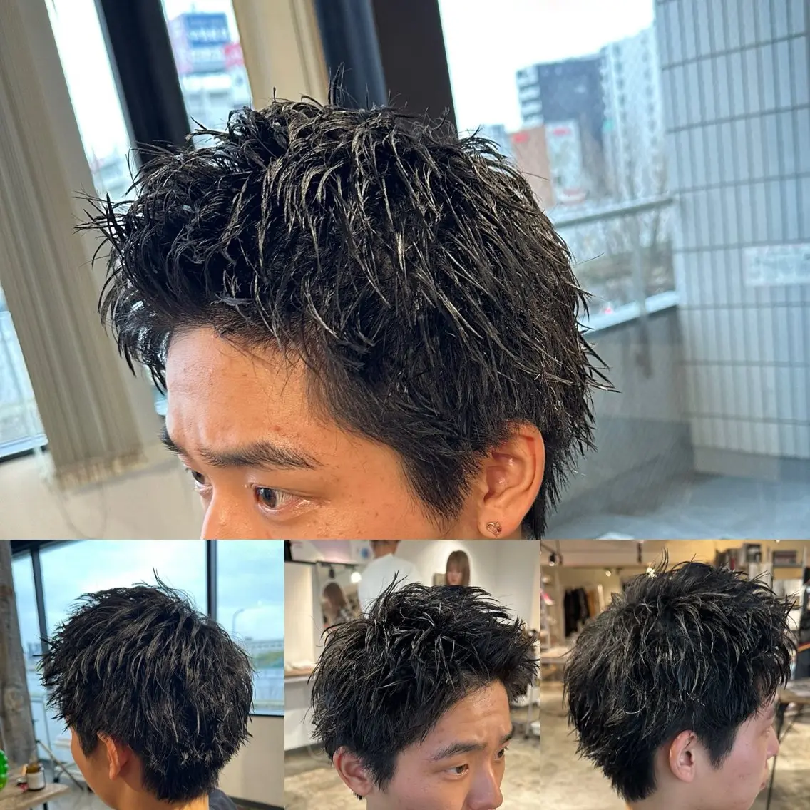 ショート パーマ メンズ センターパート フェードカット メンズパーマ プードルパーマ スキンフェード 【メンズ職人】 ✂️佐藤友のヘアスタイル