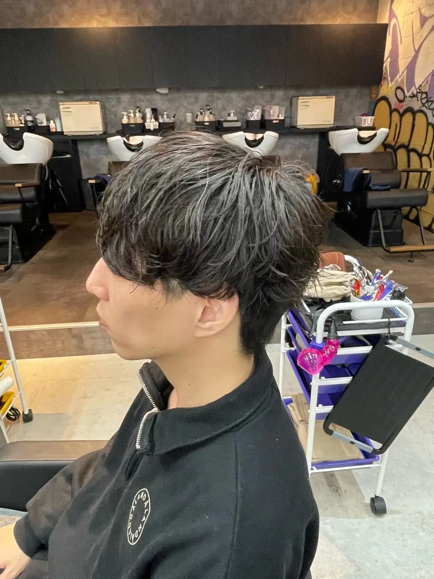 ショート メンズパーマ 毛流れ/シャドウのヘアスタイル