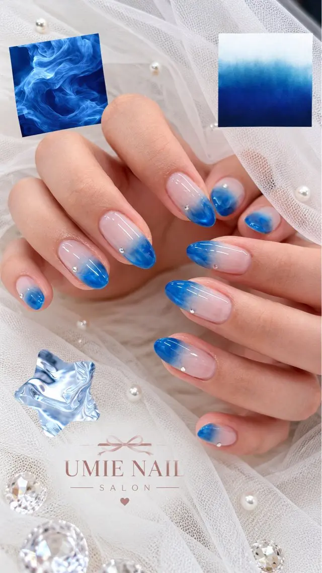 ネイル フットネイル フレンチネイル グラデーション キラキラネイル 韓国ネイル ハンドネイル UMIE NAIL SALONのネイルデザイン