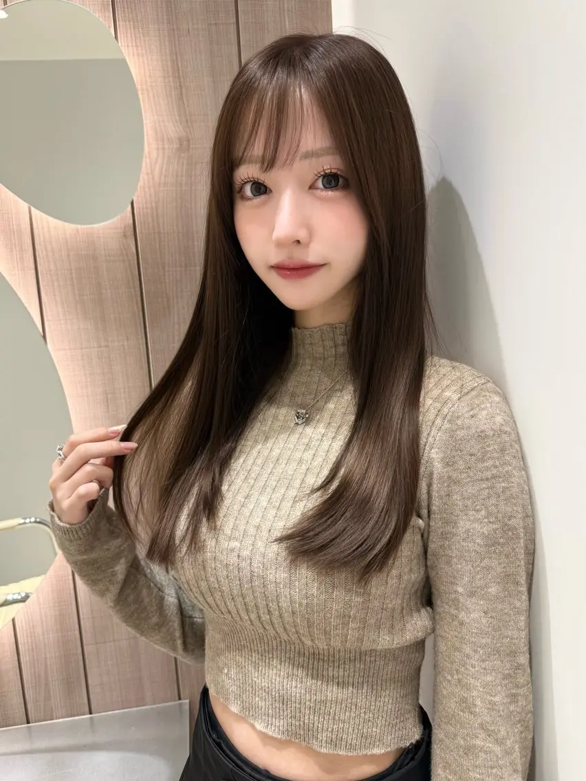 【✨ミニモ限定価格✨】カット+プレミアムケアカラー+最高級髪質改善トリートメント🫧の写真
