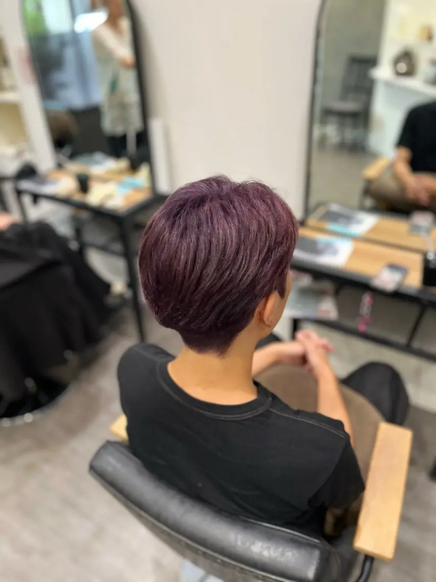 カラー メンズ グレージュ ラベンダーカラー ラベンダーグレージュ ラベンダーグレー cocotteひな /カラーモデル🌼のヘアスタイル