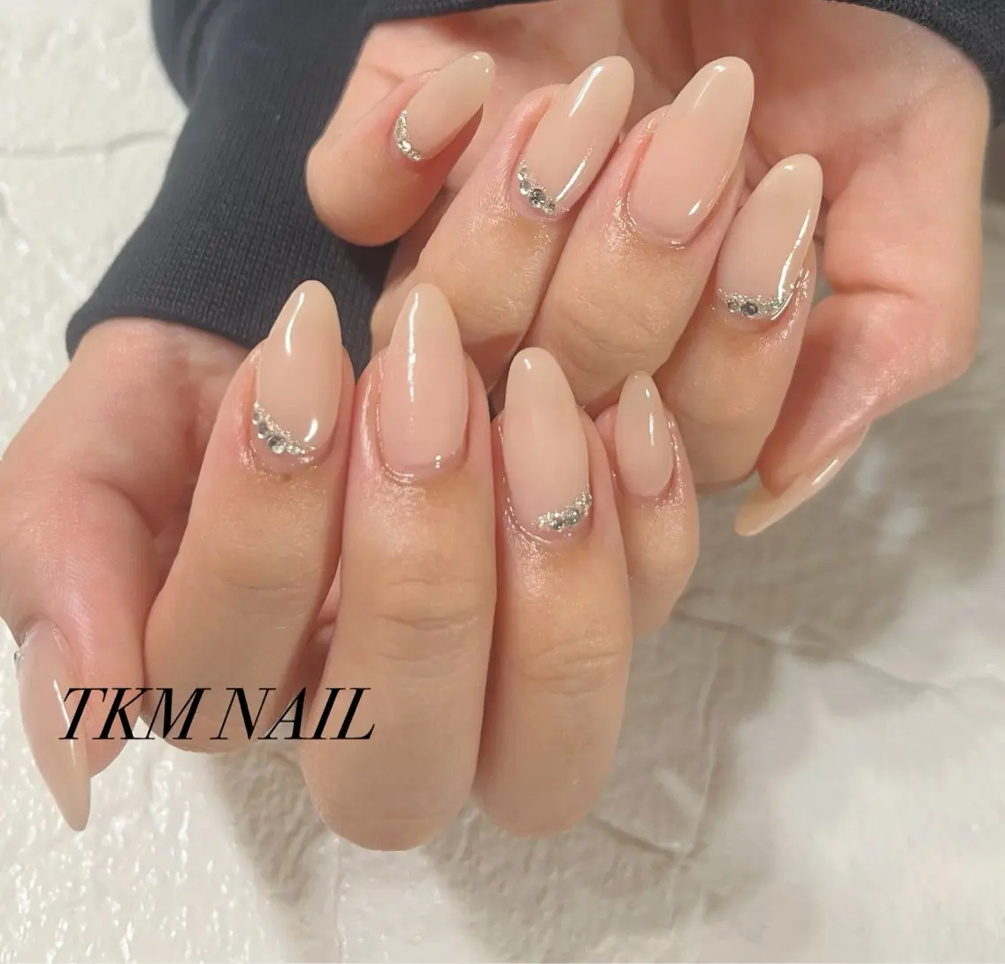 ネイル 長さ出し シンプルネイル ハンドネイル フットネイル ______ TKM  NAILのネイルデザイン