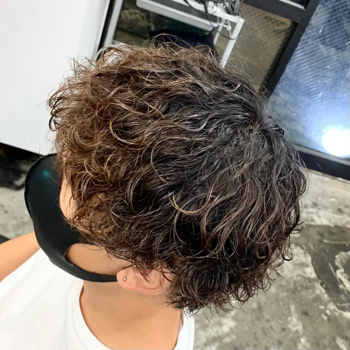 ショート パーマ メンズ マッシュ 波巻きパーマ ショートヘア カット パーマ メンズ特化美容師/ 藤戸 椋のヘアスタイル
