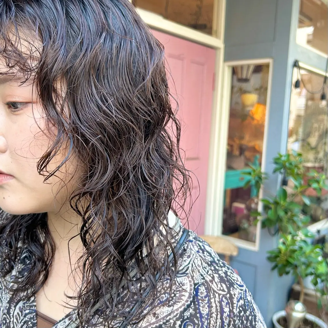 セミロング パーマ セミロングパーマ ウルフカット カット パーマ ヘッドスパ BRITS 渡辺 菜々子のヘアスタイル