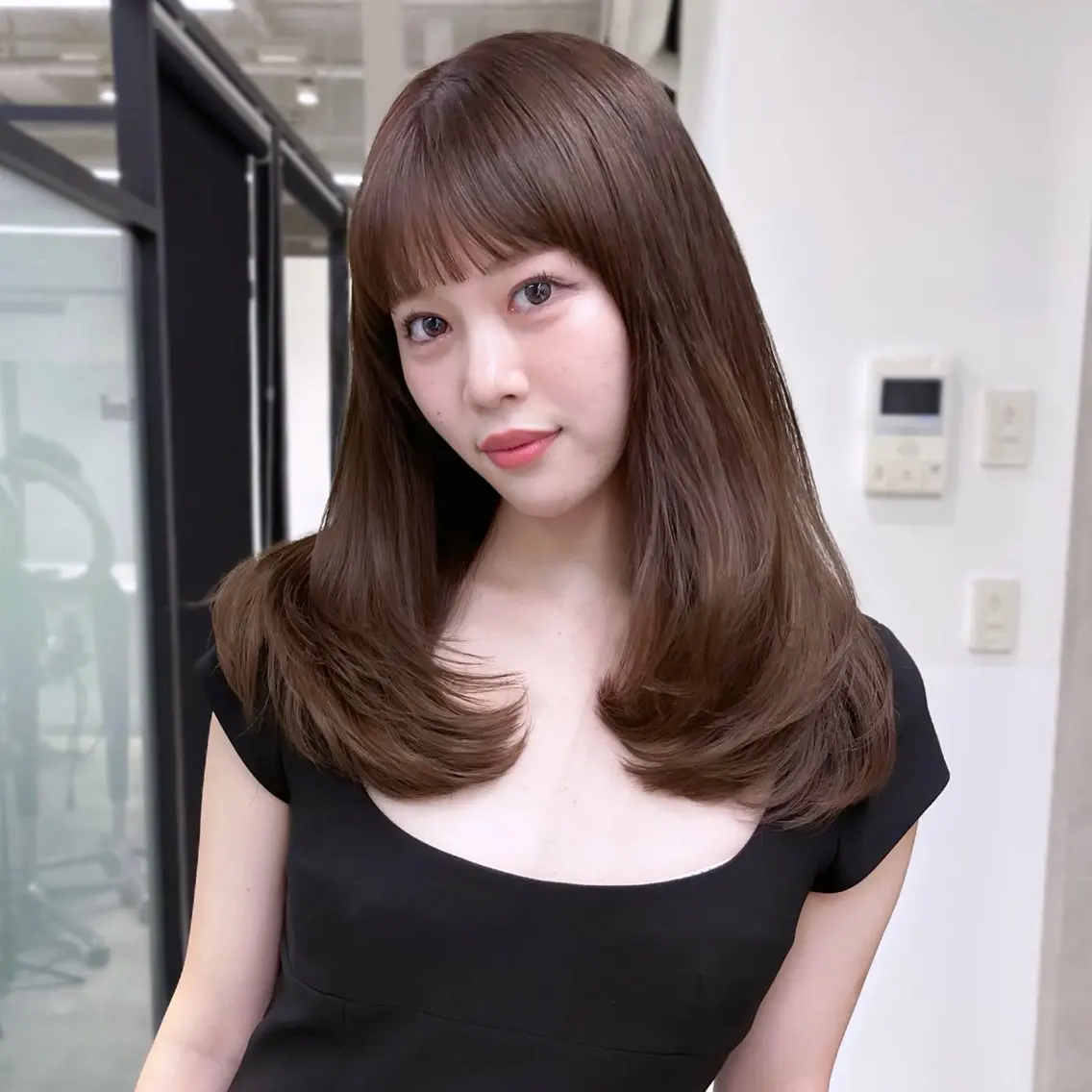 ロング 韓国風ヘア レイヤーカット カット ヘアカラー トリートメント 韓国レイヤーカット 髪質改善▫️水野有真のヘアスタイル