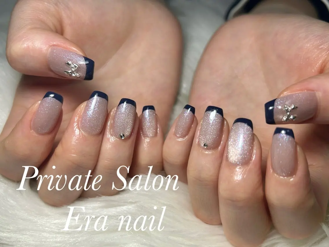 ネイル フレンチネイル マグネットネイル ハンドネイル Era nailのネイルデザイン
