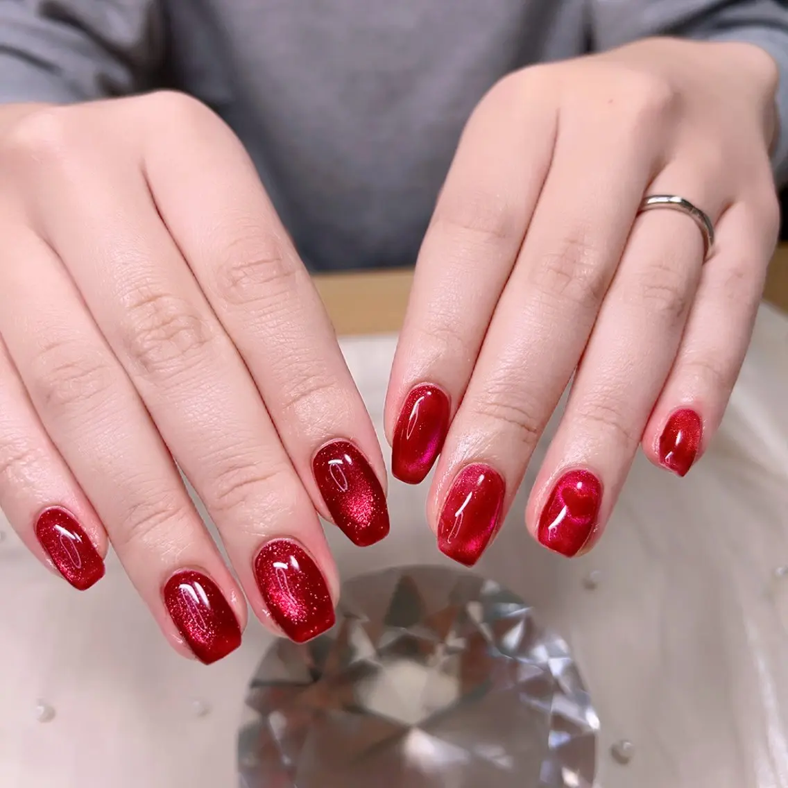ネイル マグネットネイル オフィスネイル シンプルネイル Cute Tips nailのネイルデザイン
