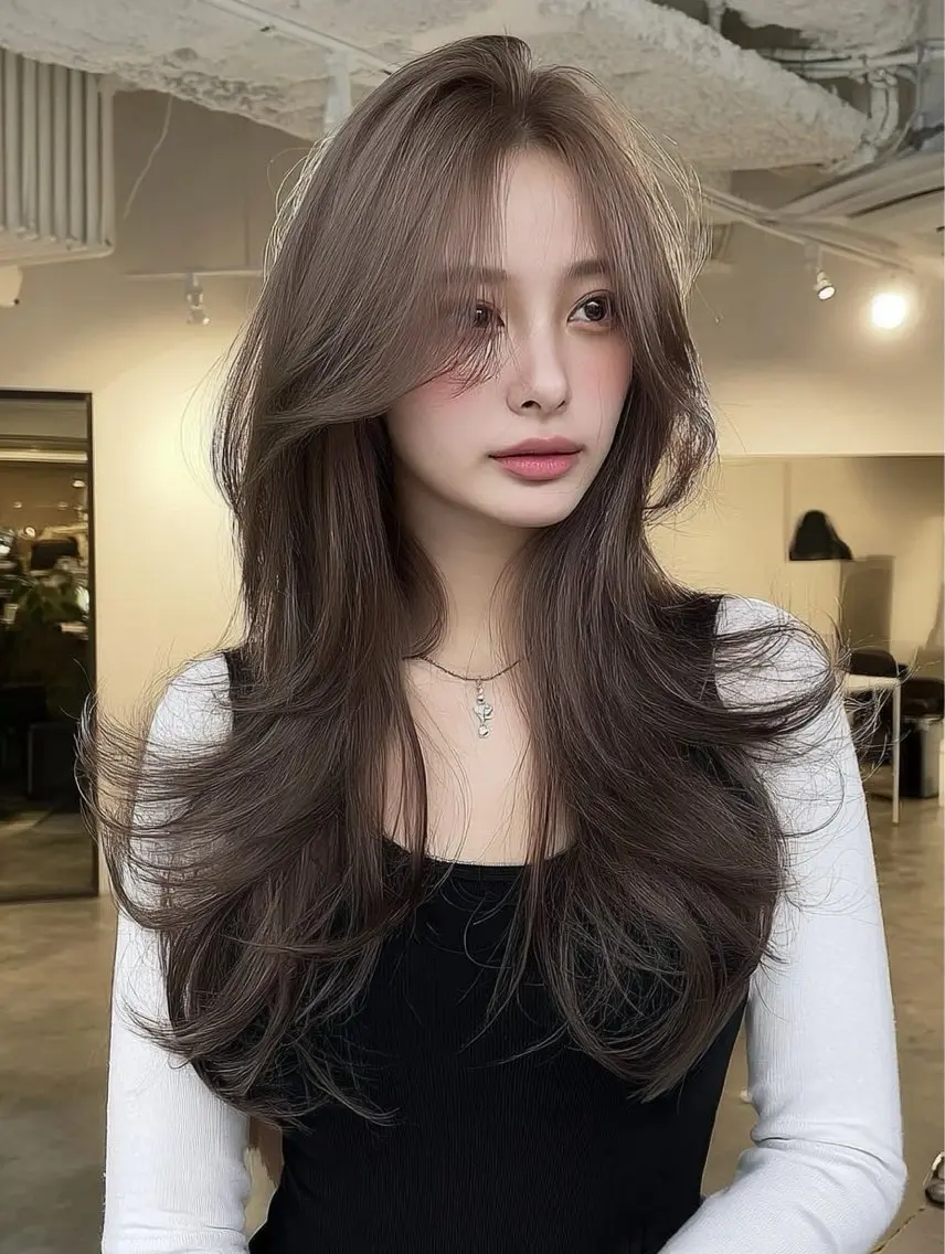 ロング カット ハルカ🌷ナチュラル 盛れ/韓国ヘアのヘアスタイル