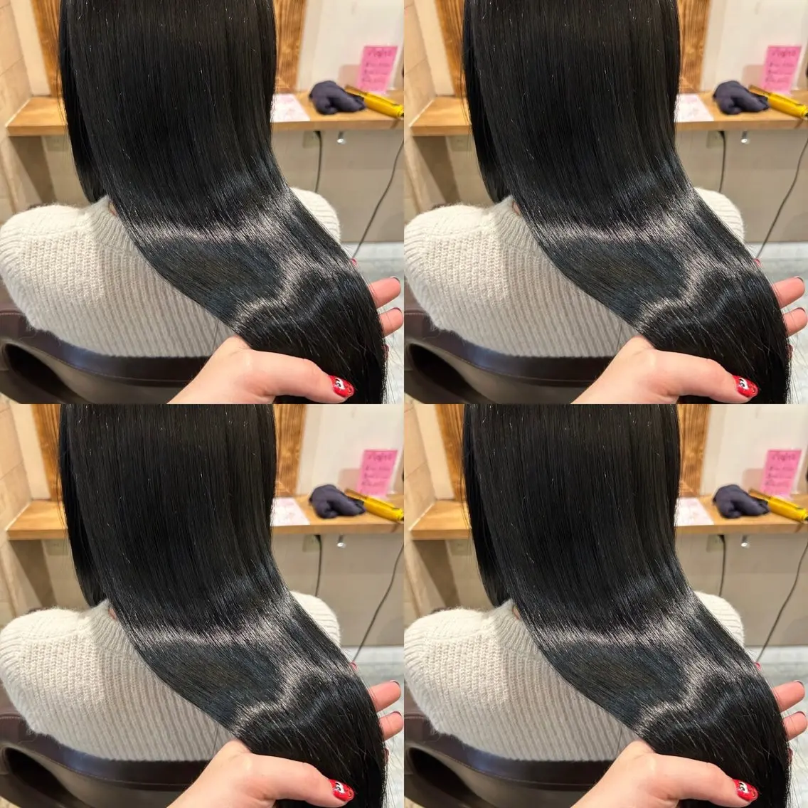 セミロング カラー ダークグレー ヘアカラー トリートメント ✨レイヤー/髪質改善 /縮毛矯正✨ナカムラのヘアスタイル