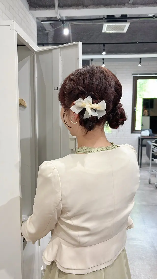 ミディアム ヘアセット ベージュ/ヘアセット 透明感/♡来村 瑚春のヘアスタイル