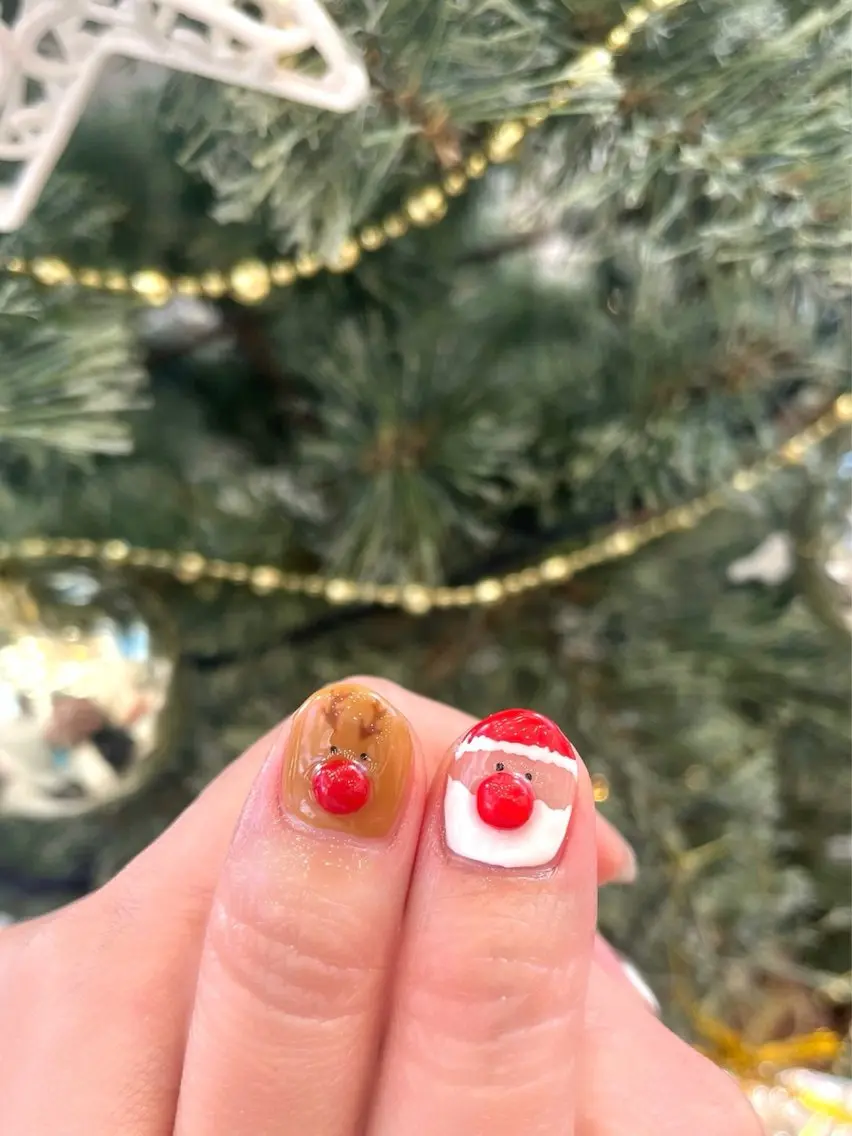 ネイル マグネットネイル 冬ネイル クリスマス Tink sakiのネイルデザイン