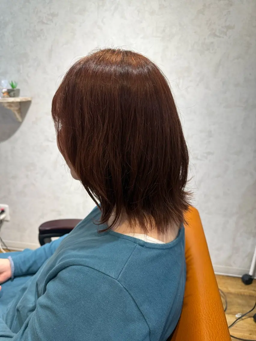 ミディアム カラー ベージュカラー ブリーチ ブラウンカラー ブリーチなしカラー ピンクカラー 小松 莉夏子のヘアスタイル