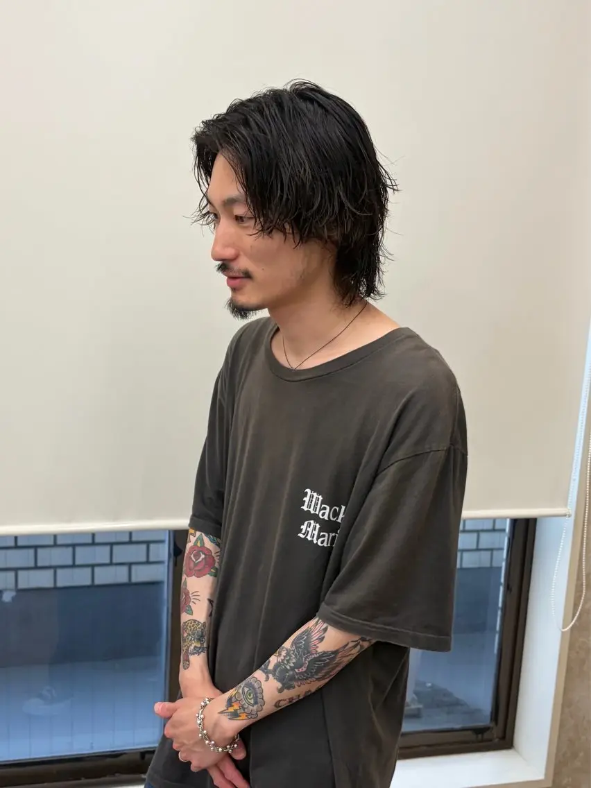 ショート パーマ メンズ カット パーマ 厩橋 崇のヘアスタイル