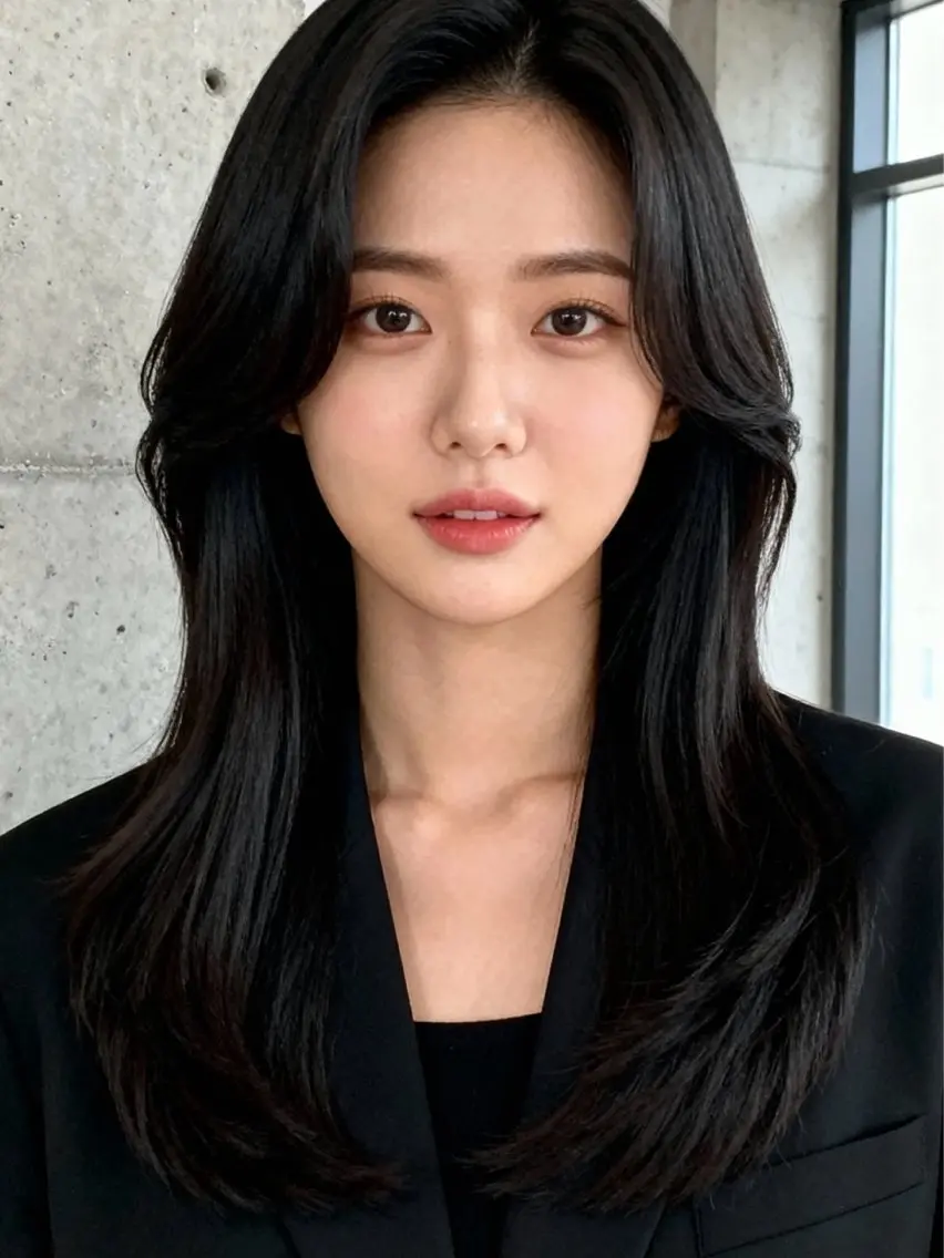 ロング ロングレイヤー くびれヘア 顔まわりレイヤー 韓国風ヘア レイヤーカット カット ヘアカラー 韓国レイヤーカット 🫧大阪梅田レイヤーのヘアスタイル