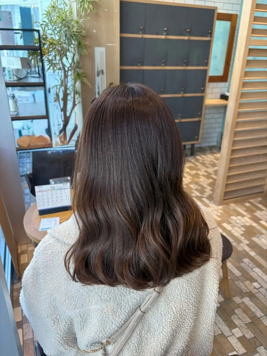 ミディアム カット ヘアカラー ノンダメージカラー/ ボブ/RINのヘアスタイル
