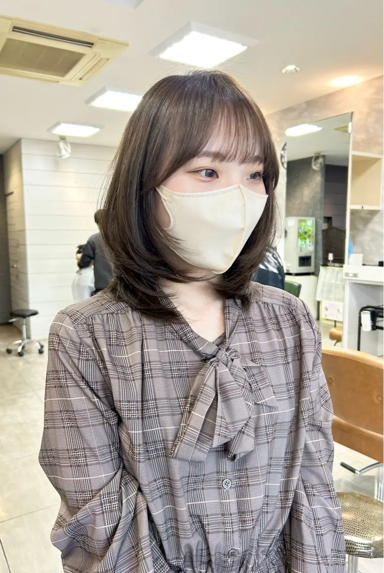 ミディアム ボブレイヤー ミディアムレイヤー ボブ レイヤーカット カット ヘアカラー 🫧艶髪カラー🫧 森本くるみのヘアスタイル