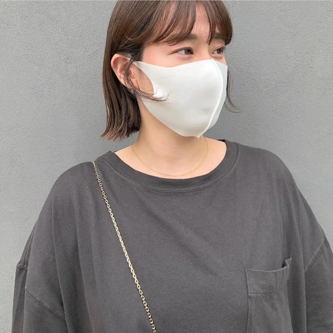 ミディアム ヘアカラー トリートメント ボブ♡柔らかいカラー 實松栞理のヘアスタイル