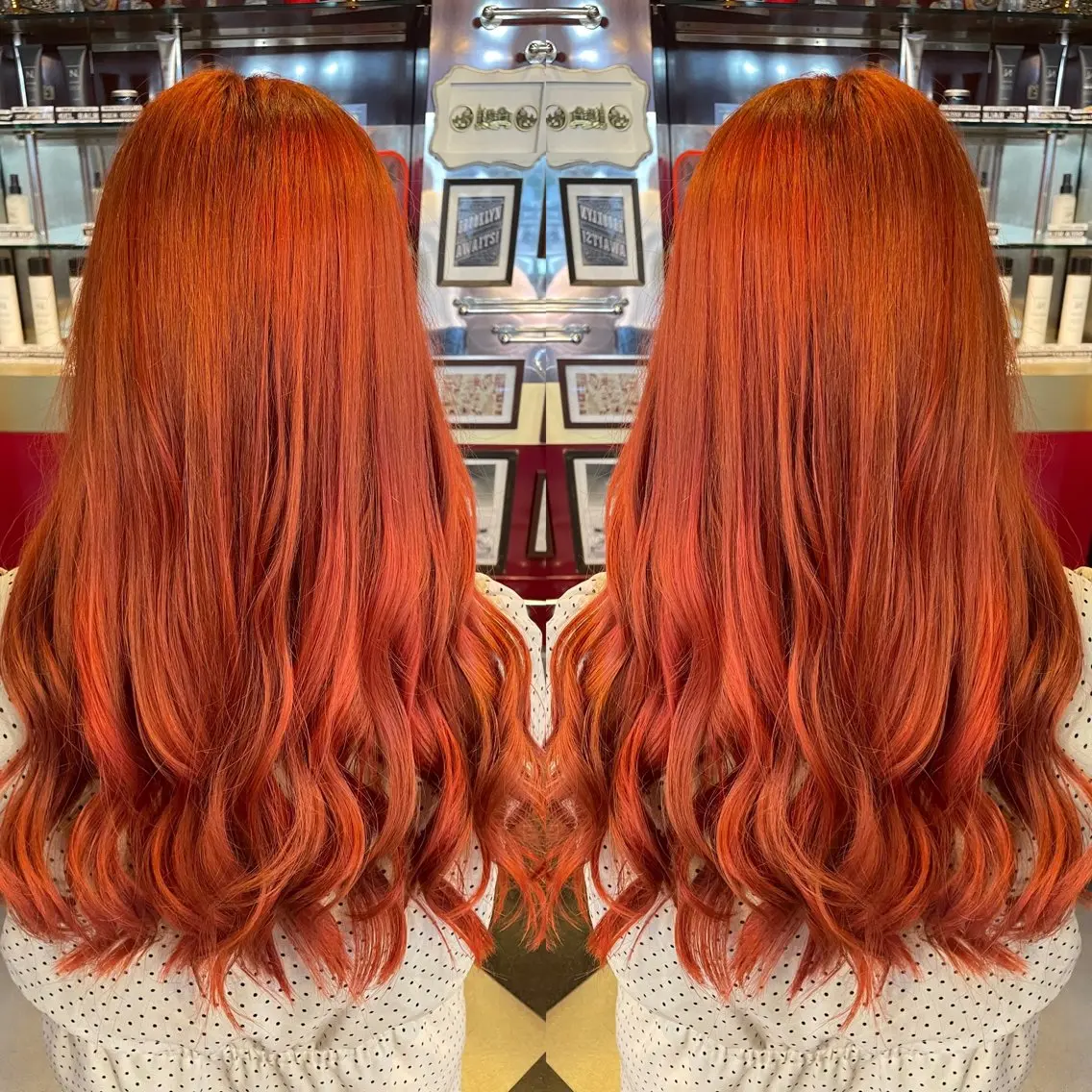 ロング カラー ダブルカラー オレンジ 👑派手髪/カット 👑ANRYのヘアスタイル