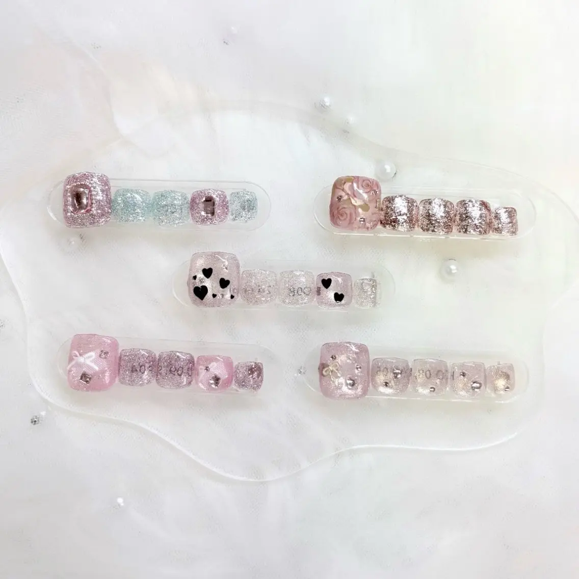 ネイル フットネイル キラキラネイル ピンク Hal nail立川 *yuunaのネイルデザイン