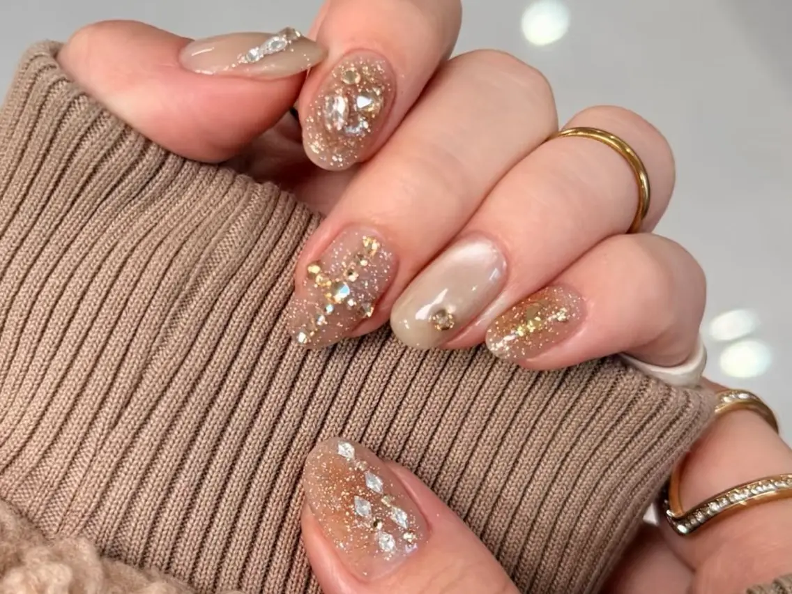 ネイル ブラウン フットネイル フレンチネイル グラデーション 氷ネイル・うるうるネイル ハンドネイル Mixx Nail_ Studioのネイルデザイン