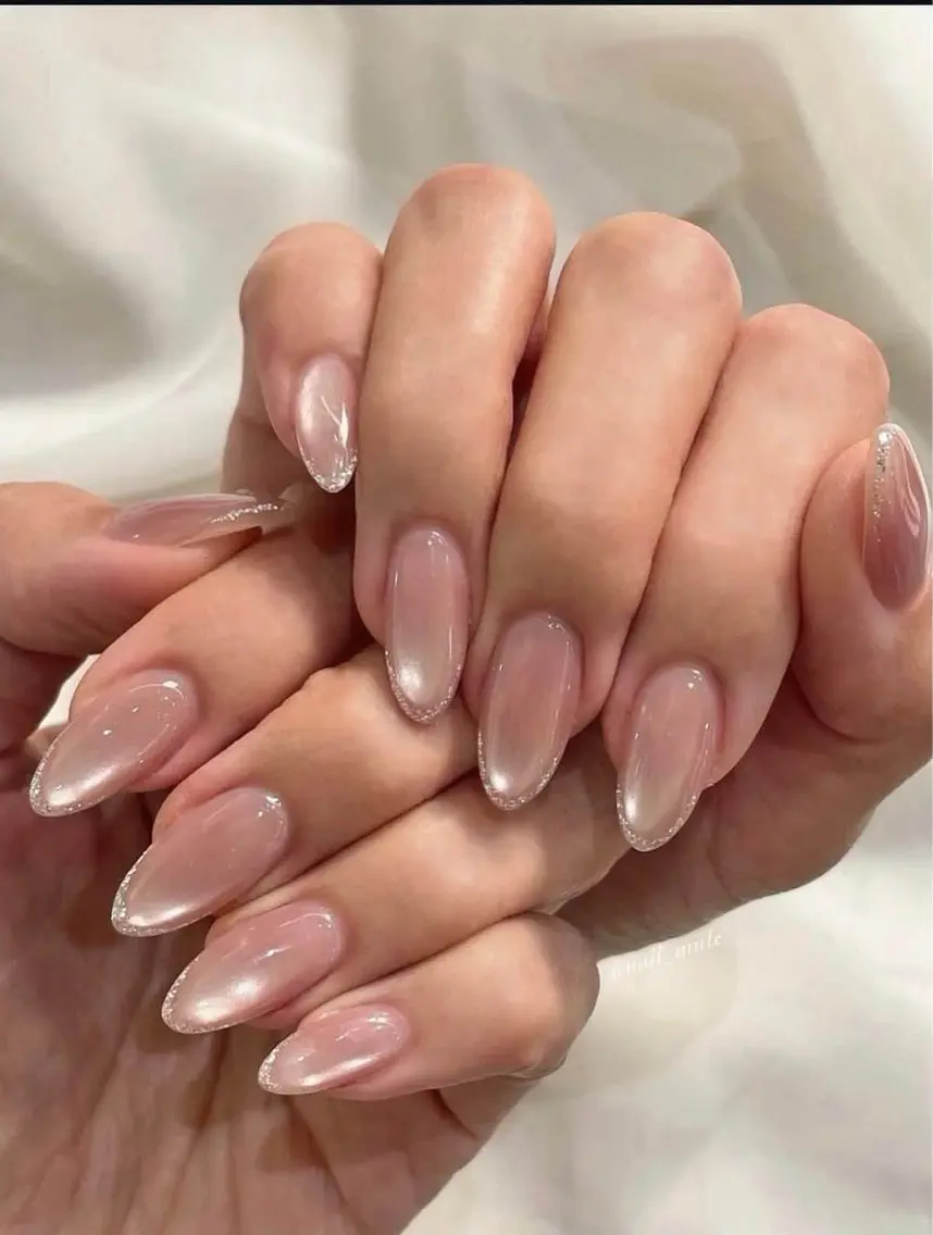 ネイル チークネイル ドット フレンチネイル グラデーション 韓国ネイル ハンドネイル Minette nailrinrinのネイルデザイン