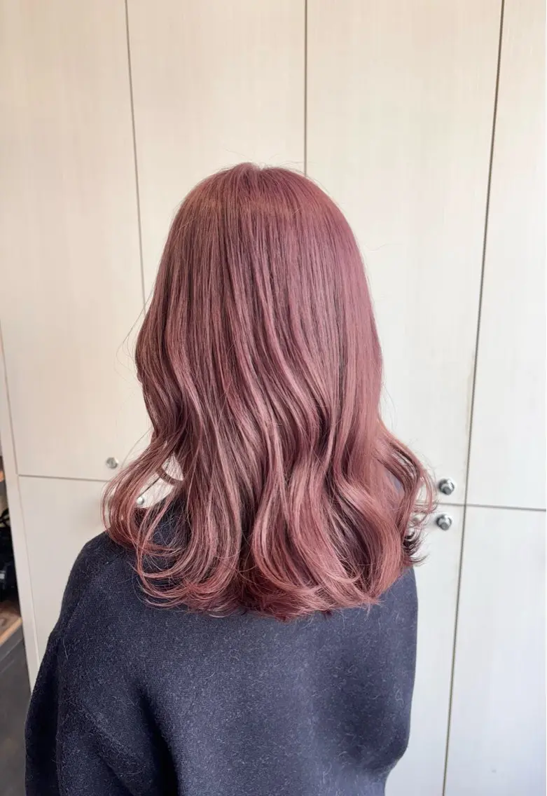 セミロング カラー ヘアカラー たなか もえなのヘアスタイル