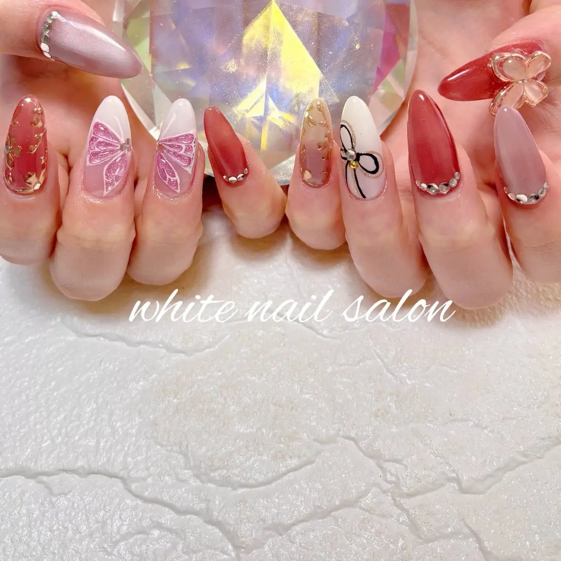 ネイル フットネイル ラメ(グリッター) 持ち込み ハンドネイル white nail salonのネイルデザイン