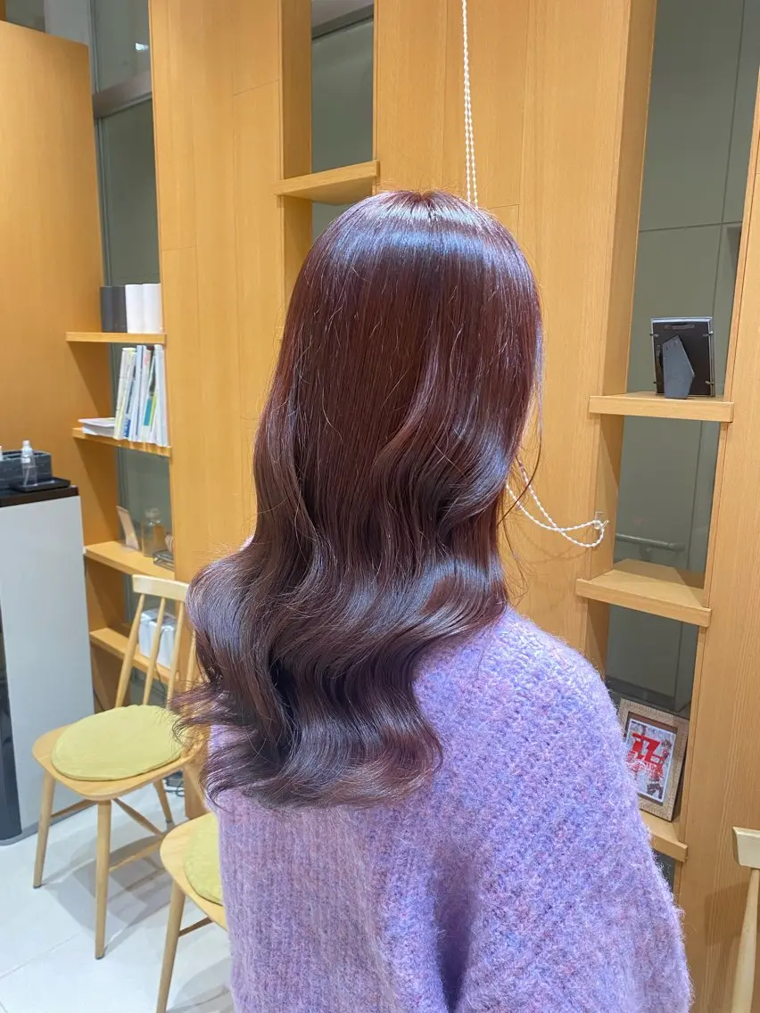 ロング カラー ブラウンカラー ピンクカラー ヘアカラー トリートメント 💎ツヤ髪ストレート カラー💎かのんのヘアスタイル