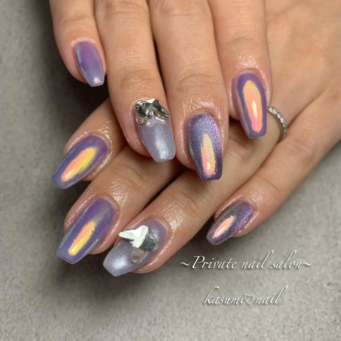 ネイル ラメ(グリッター) ミラーネイル ニュアンスネイル 冬ネイル KASUMI♡ Nailのネイルデザイン