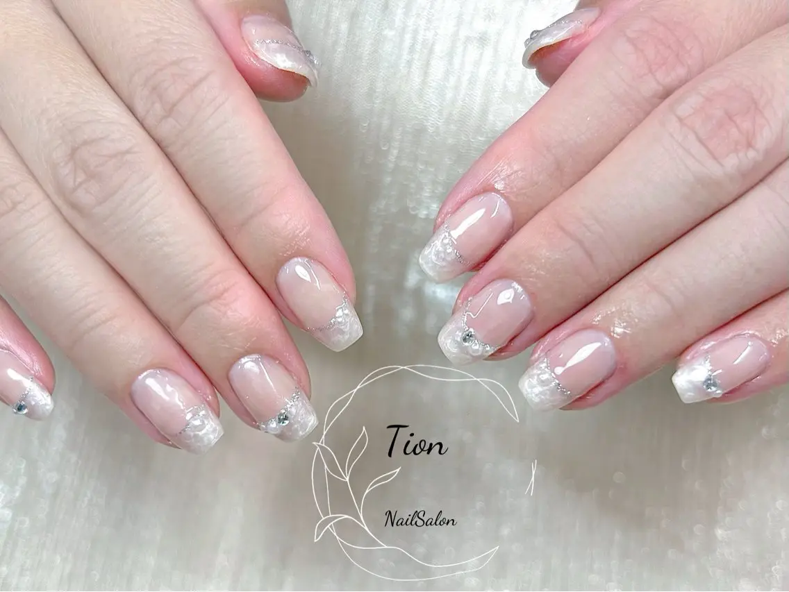 ネイル チークネイル 長さ出し フットネイル フレンチネイル ジェルネイル Nailsalon Tion武蔵小杉店のネイルデザイン