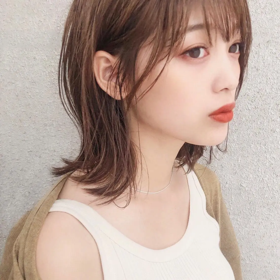 ミディアム カラー パーマ KONOMI スタイリストのヘアスタイル