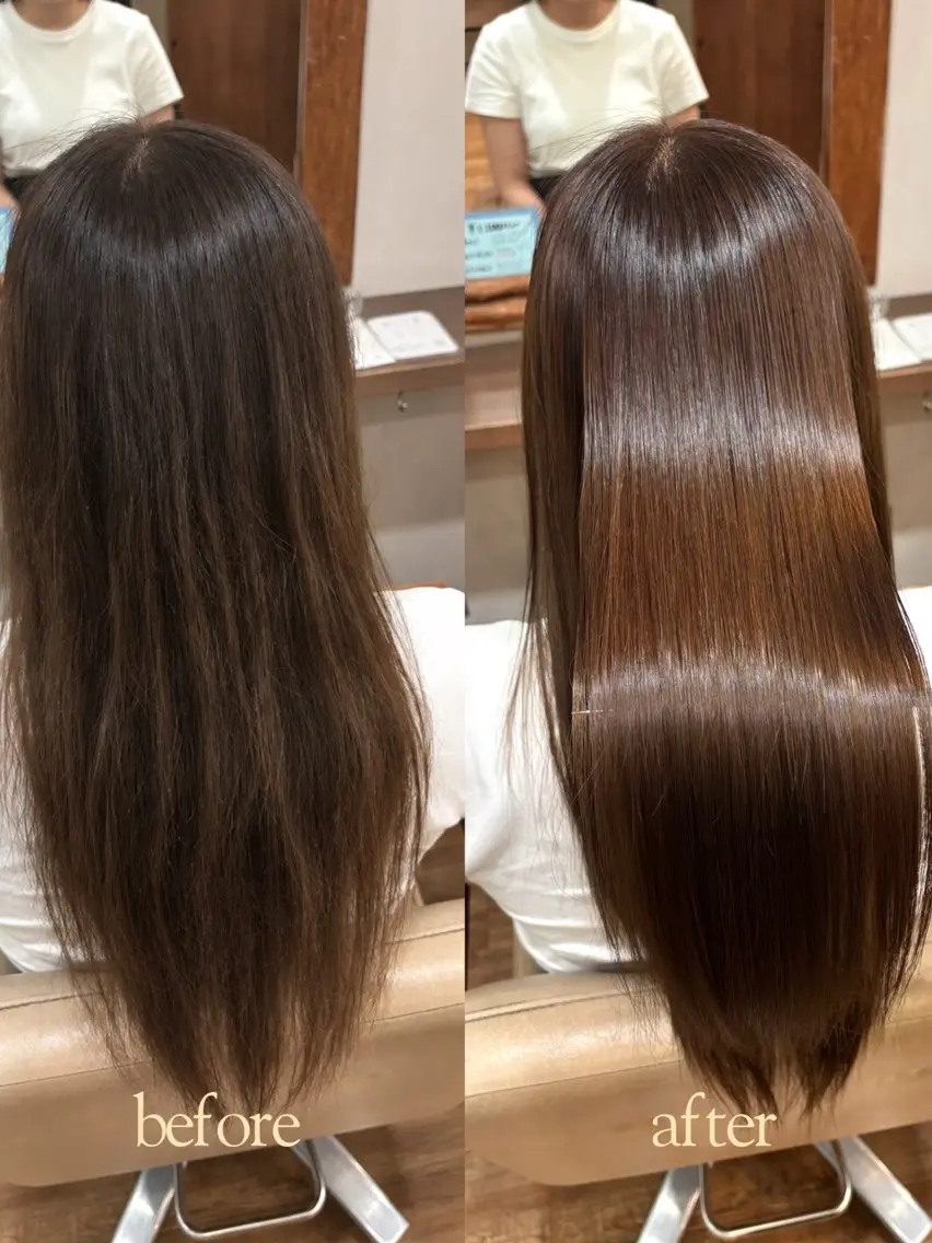 ロング 縮毛矯正 あべゆうか 縮毛矯正のヘアスタイル