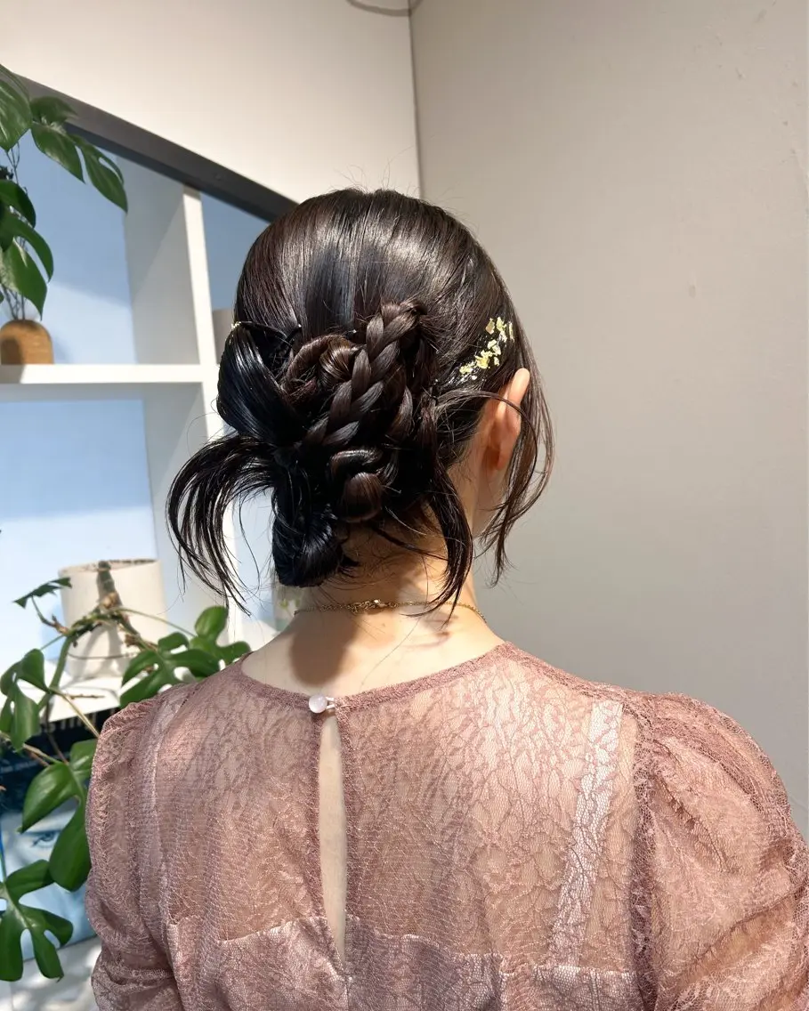 セミロング ヘアアレンジ ヘアセット アレンジ/新宿 透明感カラー/ヤノのヘアスタイル