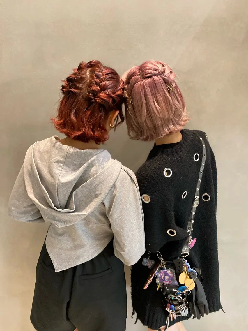 ショート カラー ヘアアレンジ ボブ まつ毛パーマ/ ゆうかのマツエク・マツパデザイン