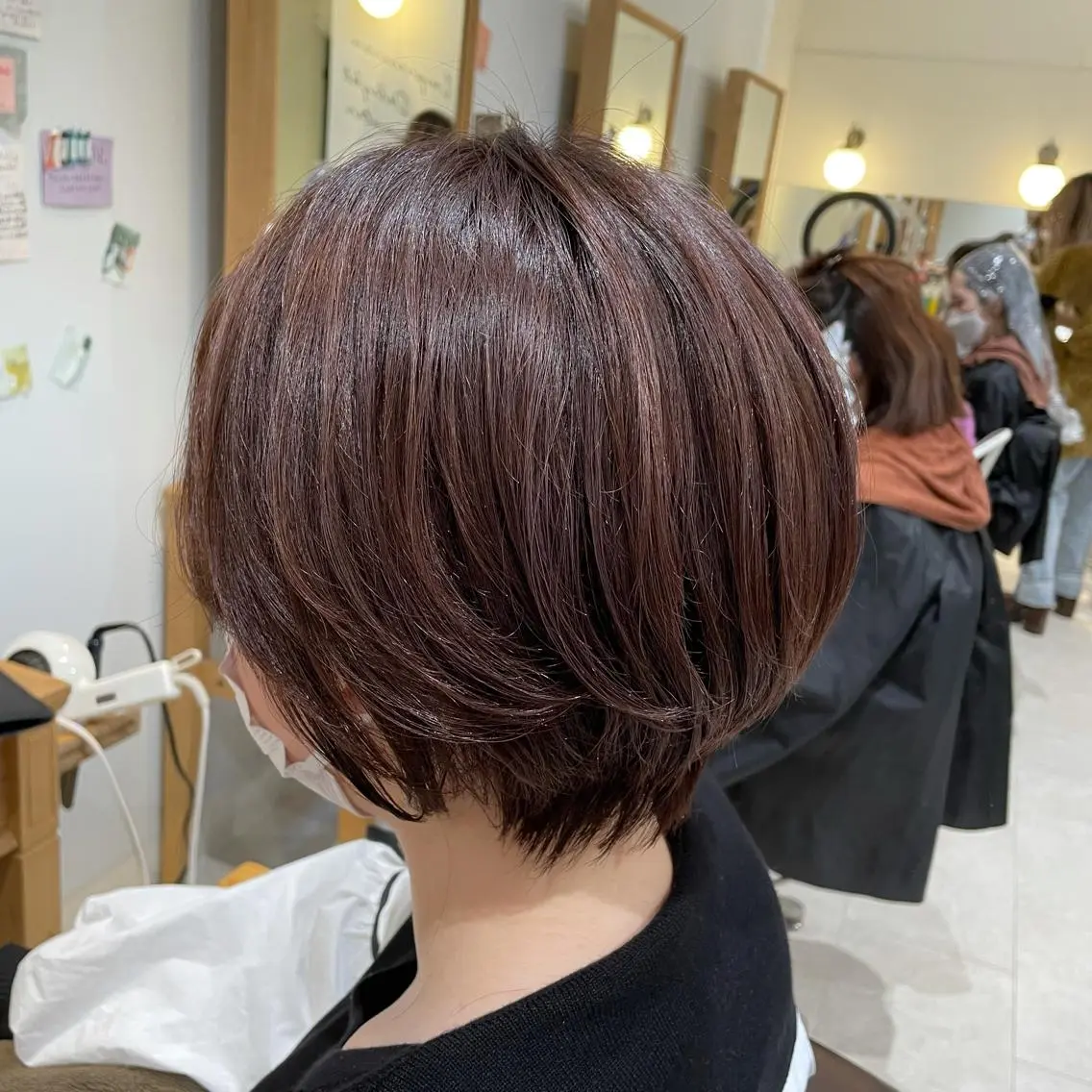 ショート カラー ピンクカラー 心斎橋/ブリーチなし 髪質改善/レイヤーのヘアスタイル
