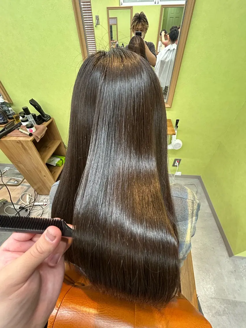 セミロング 髪質改善 縮毛矯正 カット 縮毛矯正 トリートメント 栗田 孝之のヘアスタイル
