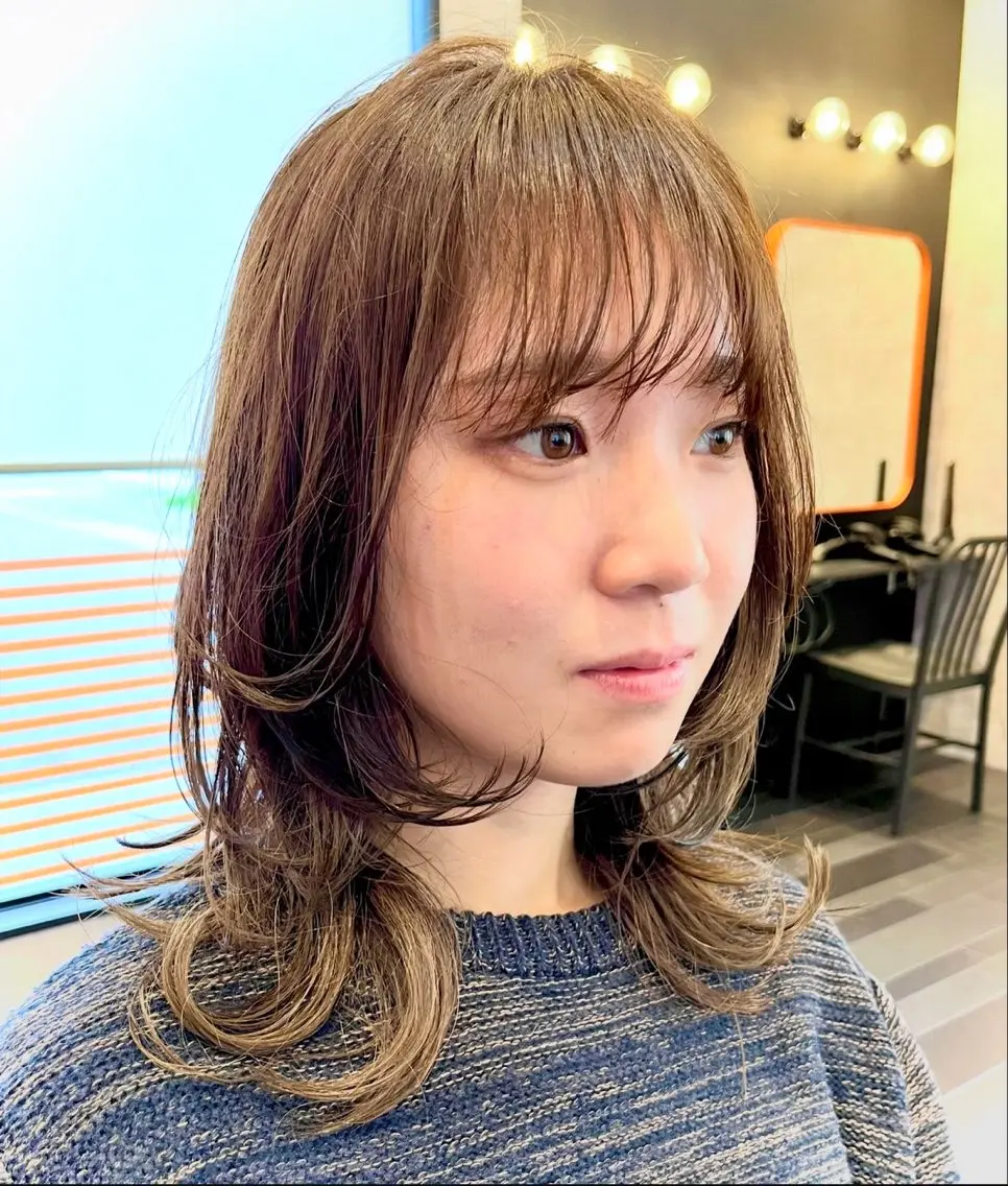 ミディアム レイヤーカット ウルフカット ウルフレイヤー 浅海 和孝のヘアスタイル