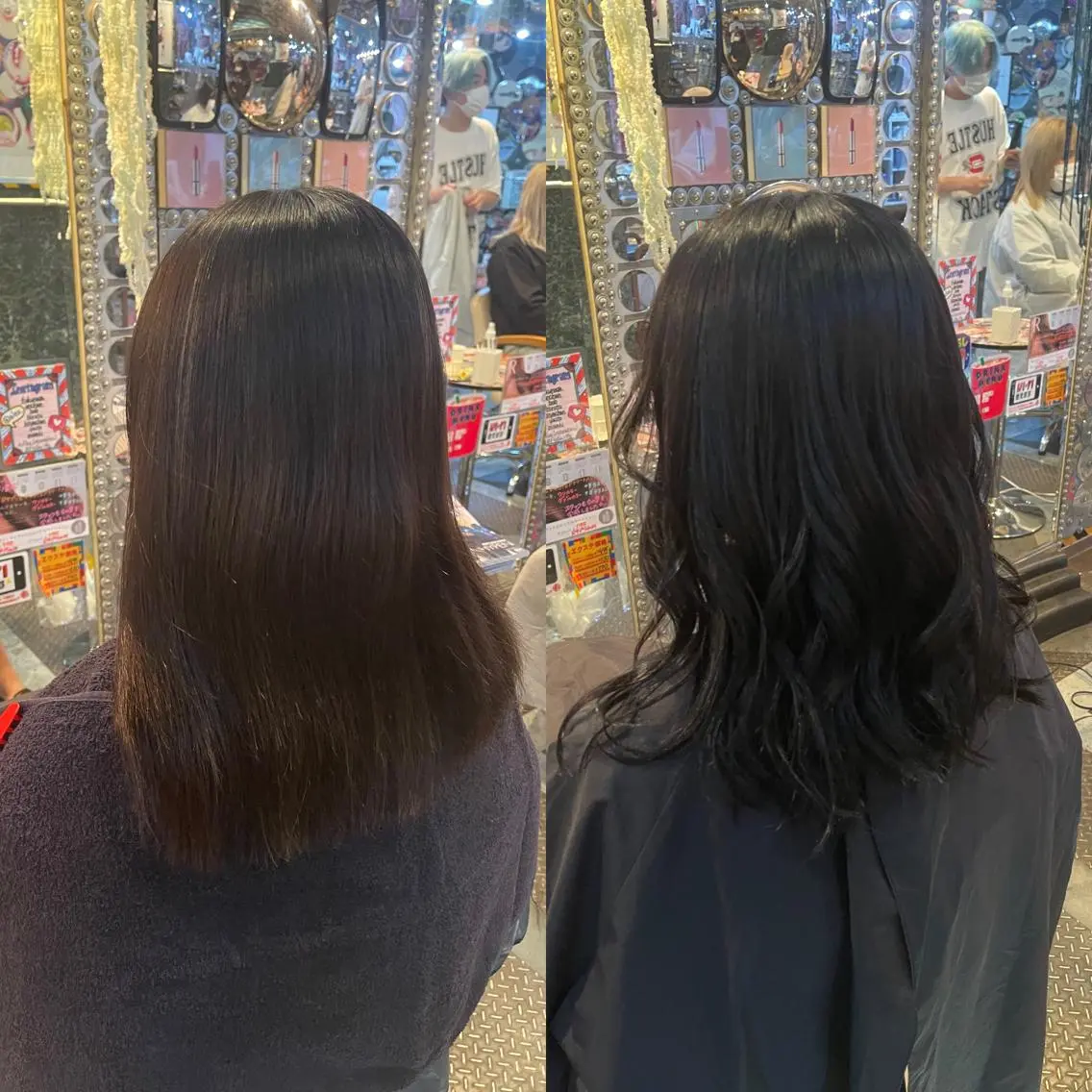 ミディアム カラー ヘアアレンジ ケアカラー 🌈派手髪エクステ ブレイズ🌈ひろとのヘアスタイル