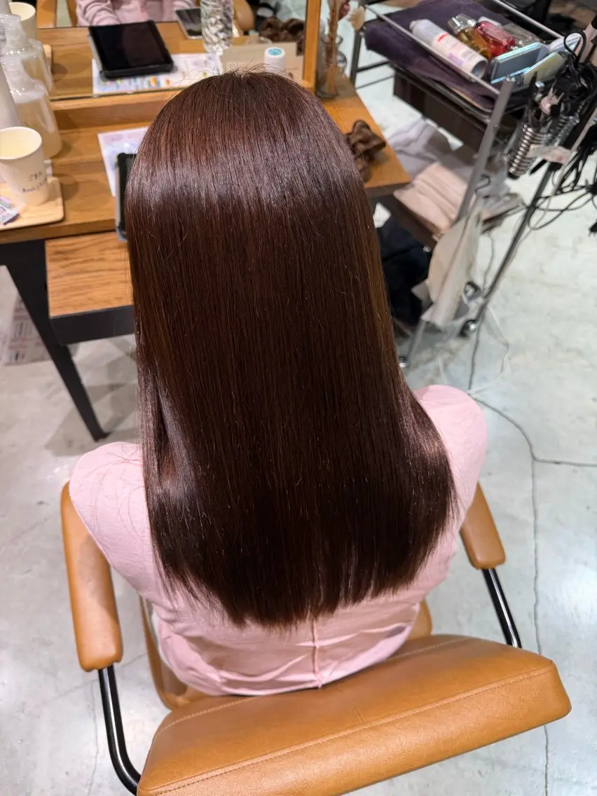セミロング カラー ブラウンカラー オリーブブラウン オレンジ ヘアカラー トリートメント AVANCE.ens 松本大和のヘアスタイル